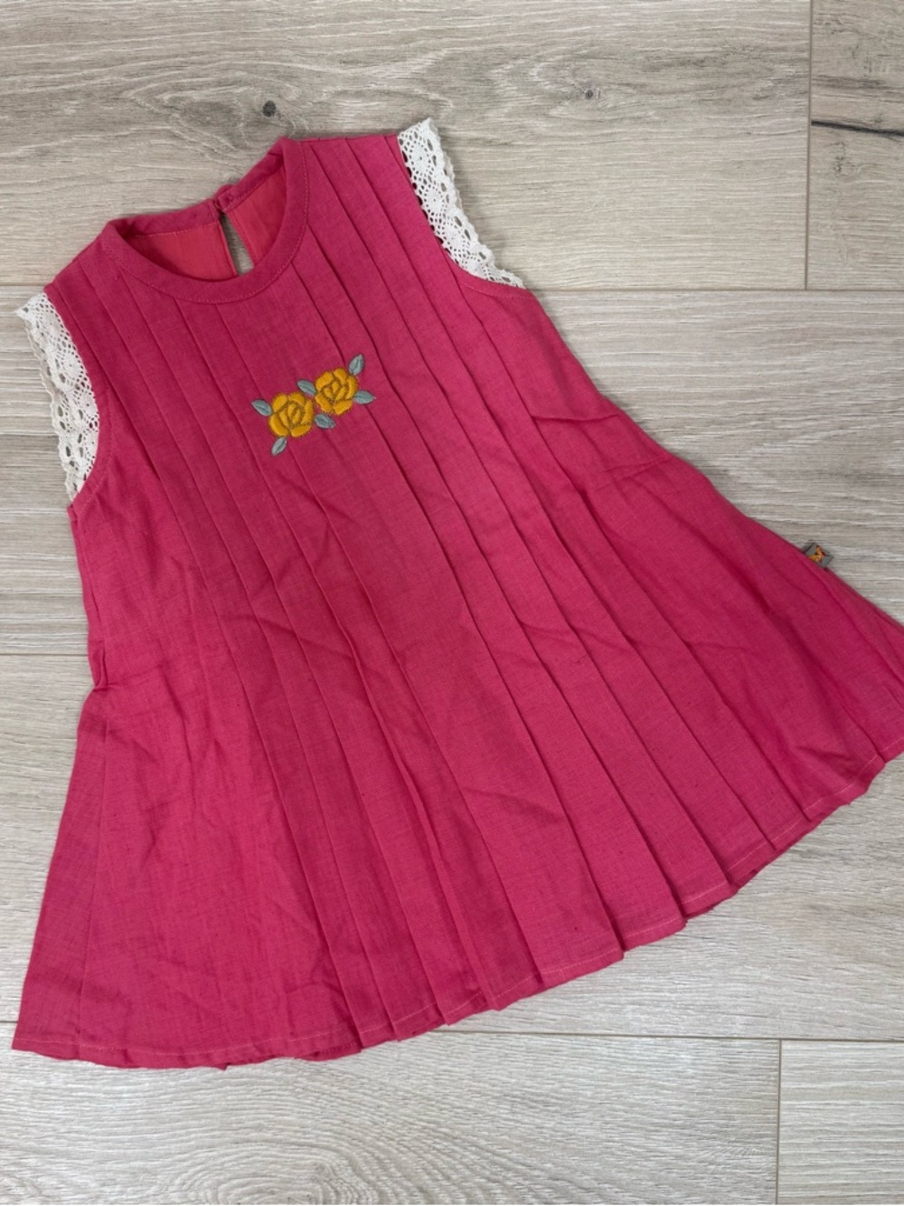 All Things Fancy Vintage Style Pleated Embroidered Dress